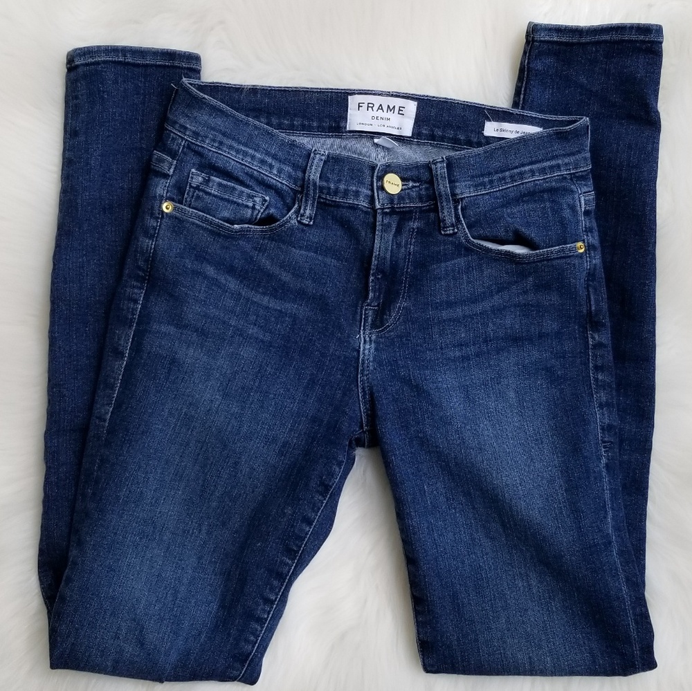 Frame Le Skinny De Jeanne Jeans Rivercrest Sz 25 - Picture 5 of 8